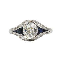 Bague Entourage en platine, saphirs et diamants - Castafiore