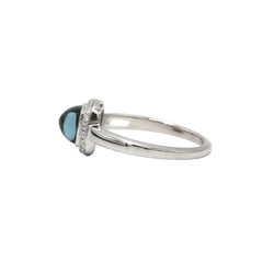 Bague Entourage FRED "Pain de sucre" en or blanc, topaze et diamants - Castafiore