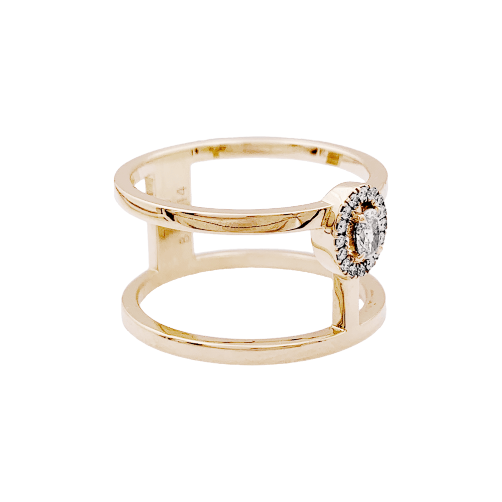 Bague Entourage MESSIKA "Glam'Azone" en or rose et diamants - Castafiore