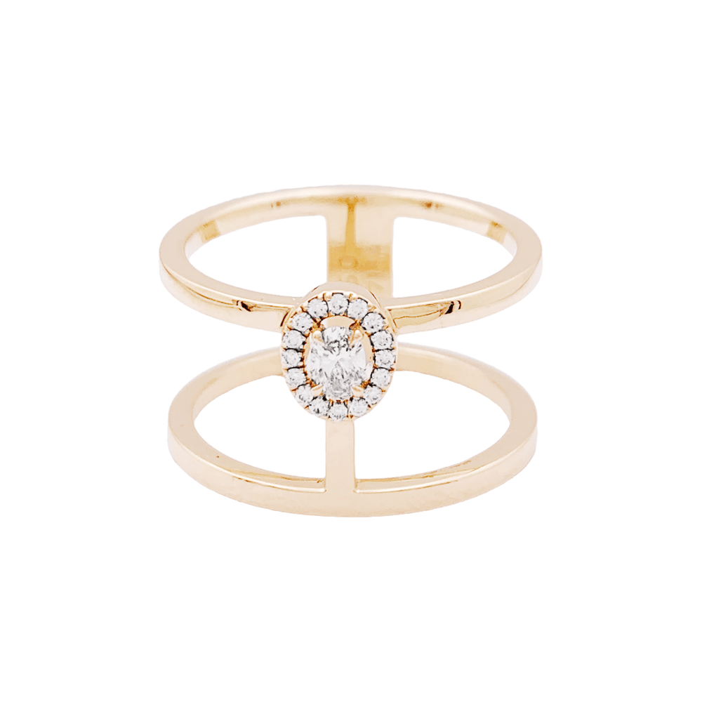 Bague Entourage MESSIKA "Glam'Azone" en or rose et diamants - Castafiore