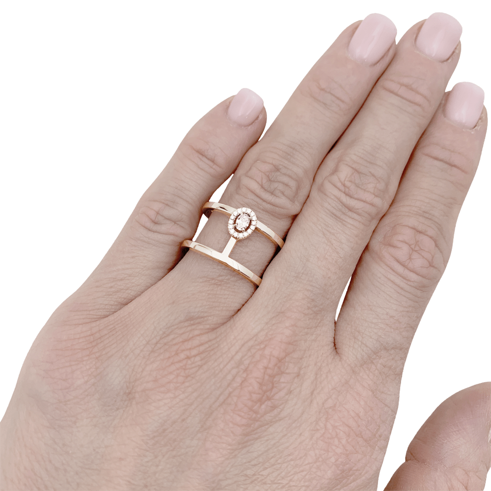 Bague Entourage MESSIKA "Glam'Azone" en or rose et diamants - Castafiore