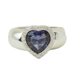 Bague Entourage POIRAY en or blanc, tanzanite et diamants - Castafiore