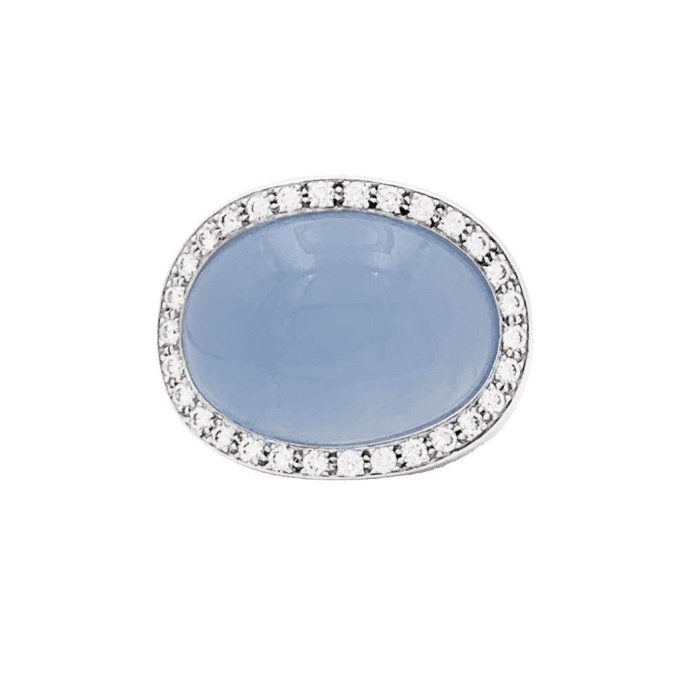 Ring Van Cleef & Arpels white gold, chalcedony and diamonds.