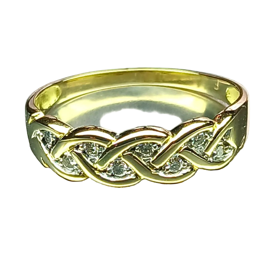 Bague entrelacs en or jaune et diamants - Castafiore
