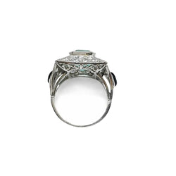 Bague esmeralda et diamants en or blanc - Castafiore