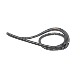 Bague ETERNAMÉ "Entrelacs" en or noir et saphirs&nbsp; - Castafiore