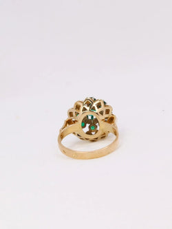 Bague étoile or jaune pierre verte - Castafiore