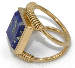Bague étrusque en or et lapis - Castafiore