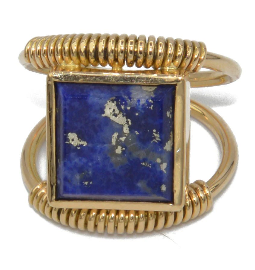 Bague étrusque en or et lapis - Castafiore