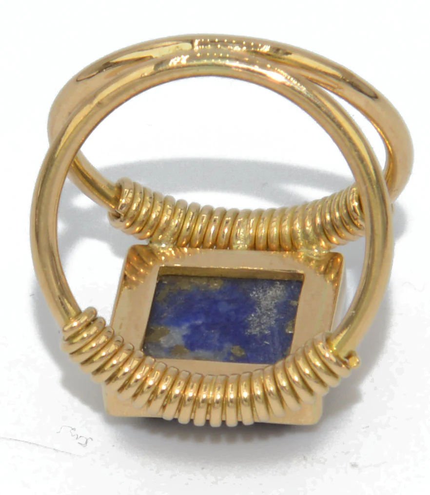 Bague étrusque en or et lapis - Castafiore