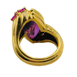 Bague EVA SEGOURA en or jaune, améthyste et diamants - Castafiore