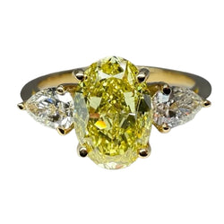Bague Fancy intense yellow en or jaune et diamant - Castafiore