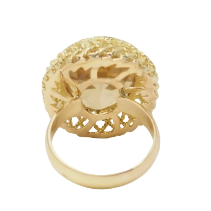 Bague filigranée en or jaune et citrine facettée - Castafiore