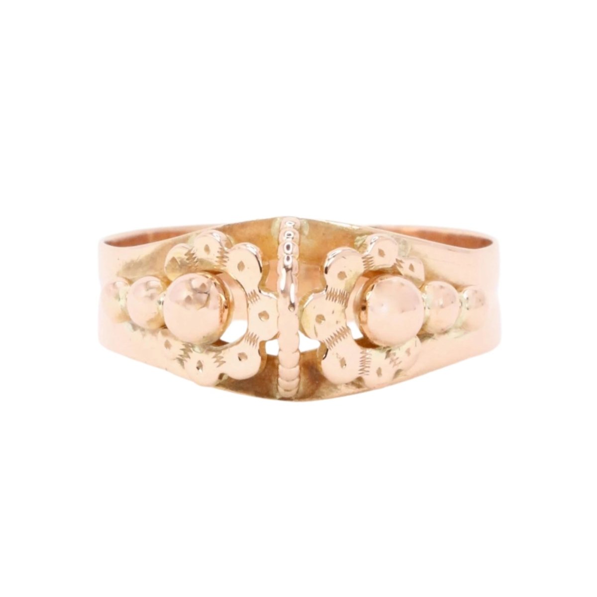 Bague "Fleur" Art Nouveau en or rose - Castafiore