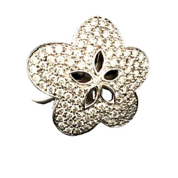 Bague Fleur en or blanc et diamants - Castafiore