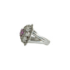 Bague Fleur en or blanc, saphir rose et diamants - Castafiore