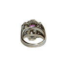 Bague Fleur en or blanc, saphir rose et diamants - Castafiore