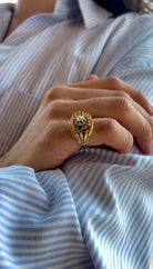 Bague Fleur en or jaune et diamant - Castafiore