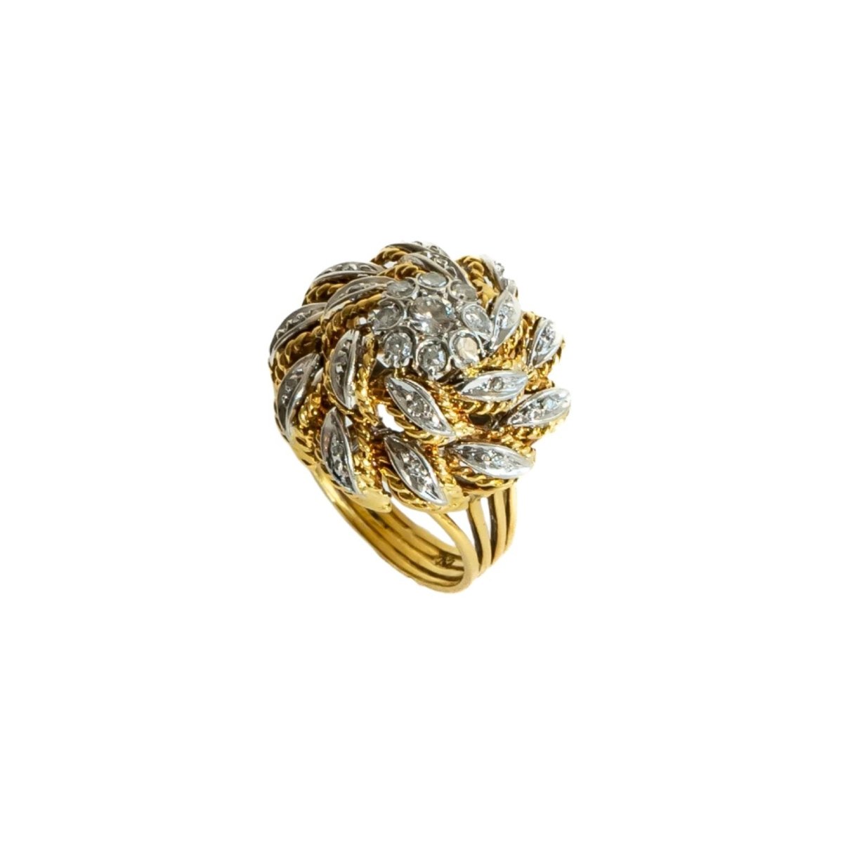 Bague Fleur en or jaune et diamants - Castafiore