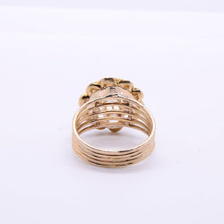 Bague fleur Napoléon III, diamant jaune 0,40 ct - Castafiore