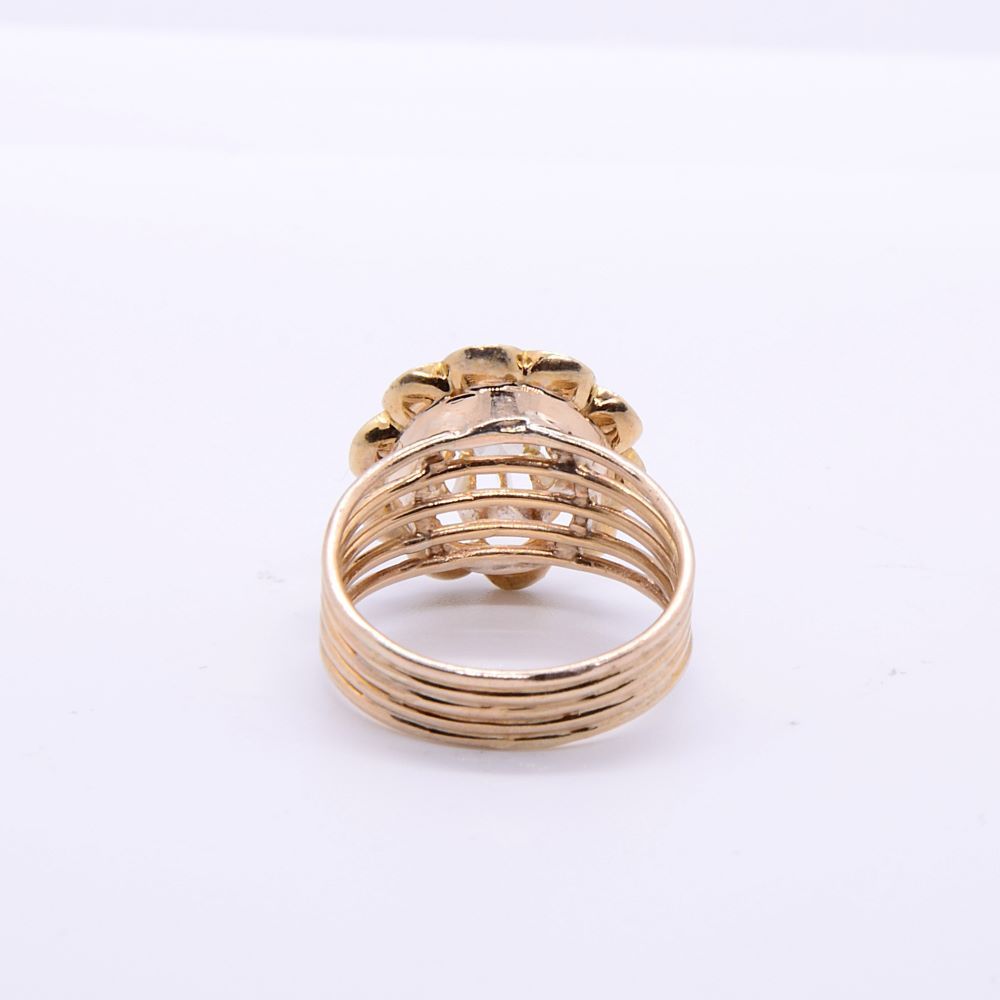 Bague fleur Napoléon III, diamant jaune 0,40 ct - Castafiore