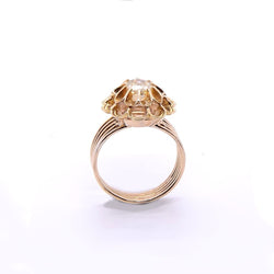 Bague fleur Napoléon III, diamant jaune 0,40 ct - Castafiore
