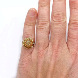Bague fleur Napoléon III, diamant jaune 0,40 ct - Castafiore