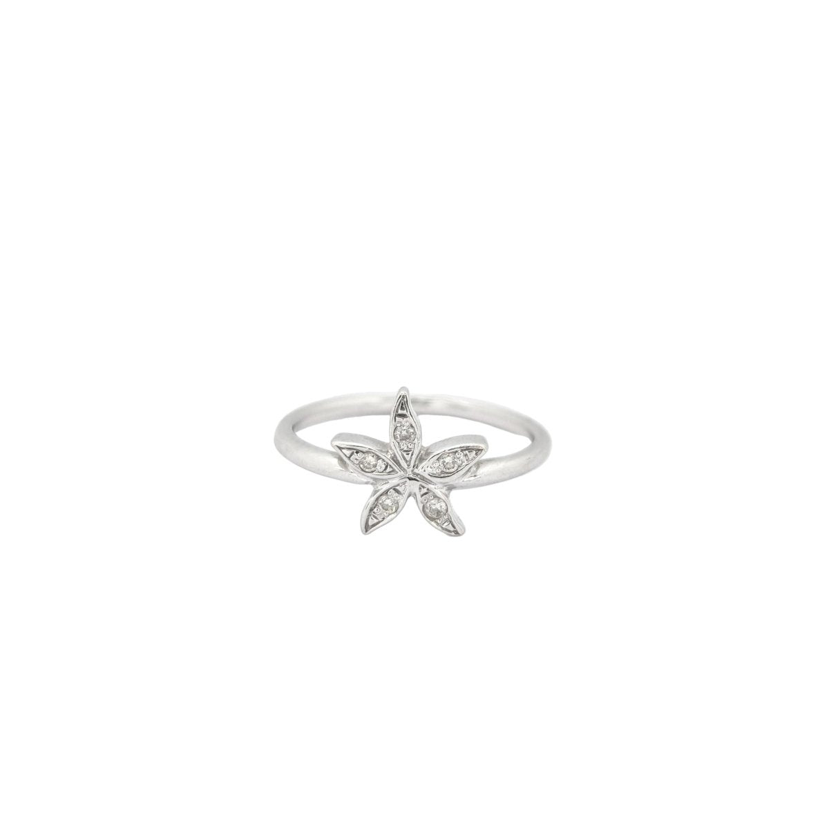 Bague fleur or blanc et diamants - Castafiore