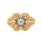 Bague Fleur Or jaune Diamant - Castafiore