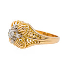 Bague Fleur Or jaune Diamant - Castafiore