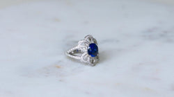 Bague Fleur Saphir de Ceylan 2.80 Cts et Diamants - Castafiore
