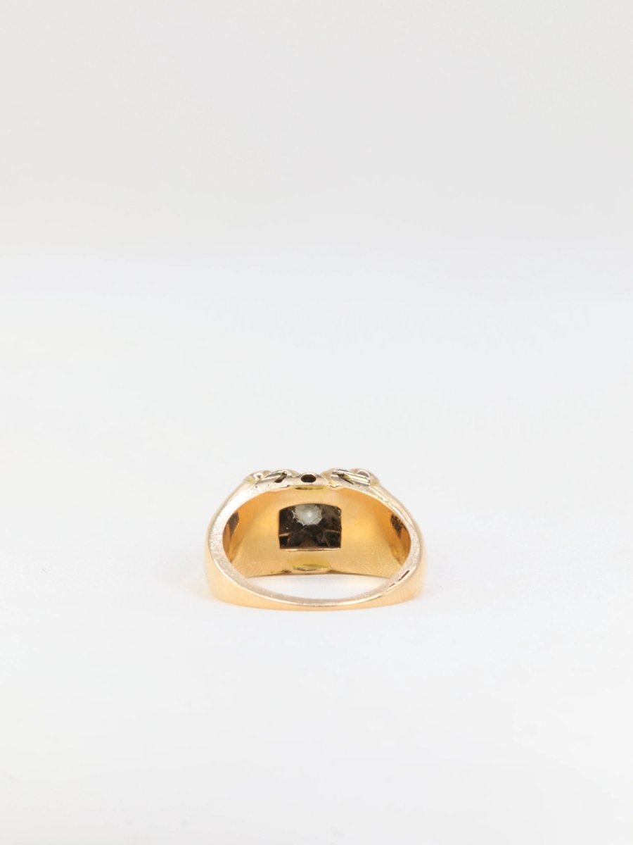 Bague fleur vintage en or et diamant taille ancienne - Castafiore