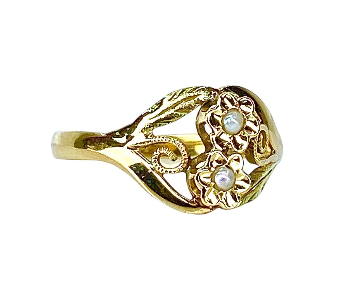 Bague Fleurettes en or et perles de culture - Castafiore