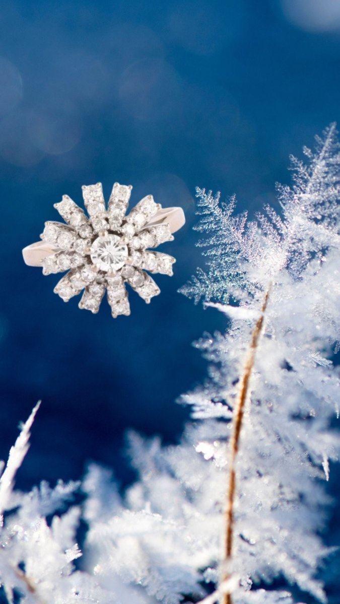 Bague Flocon Diamants 1 Carat Or Gris 18 Carats - Castafiore