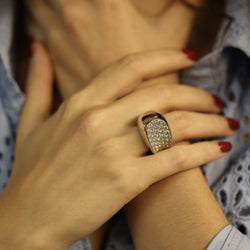 Bague FRED "Candy" en Or gris 18k Diamants Full pavé .Taille 52. Full Set - Castafiore