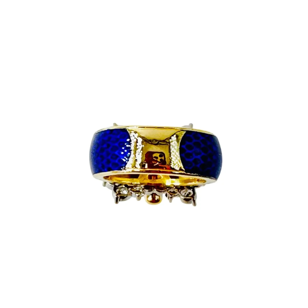Bague FRED Ceinture en or jaune, or blanc, émail et diamants - Castafiore