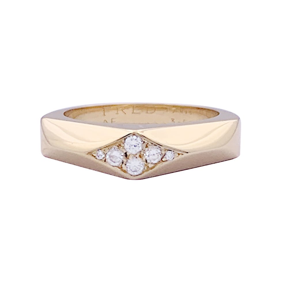 Bague Fred "Cut" or jaune, diamants. - Castafiore