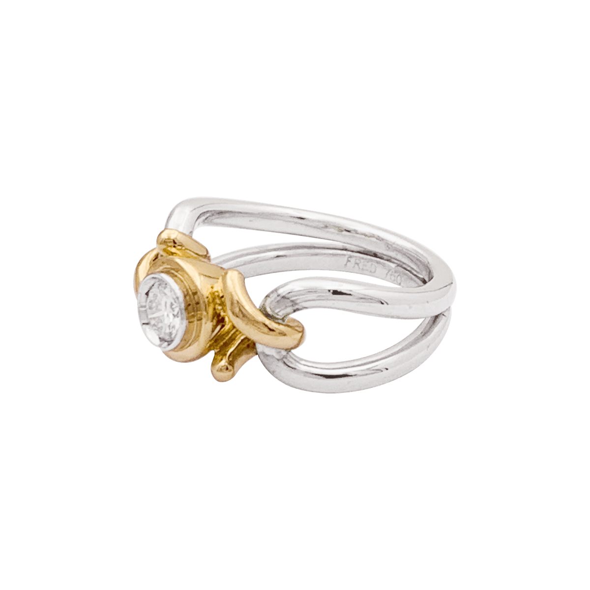 Bague FRED, deux tons d'or et diamant. - Castafiore