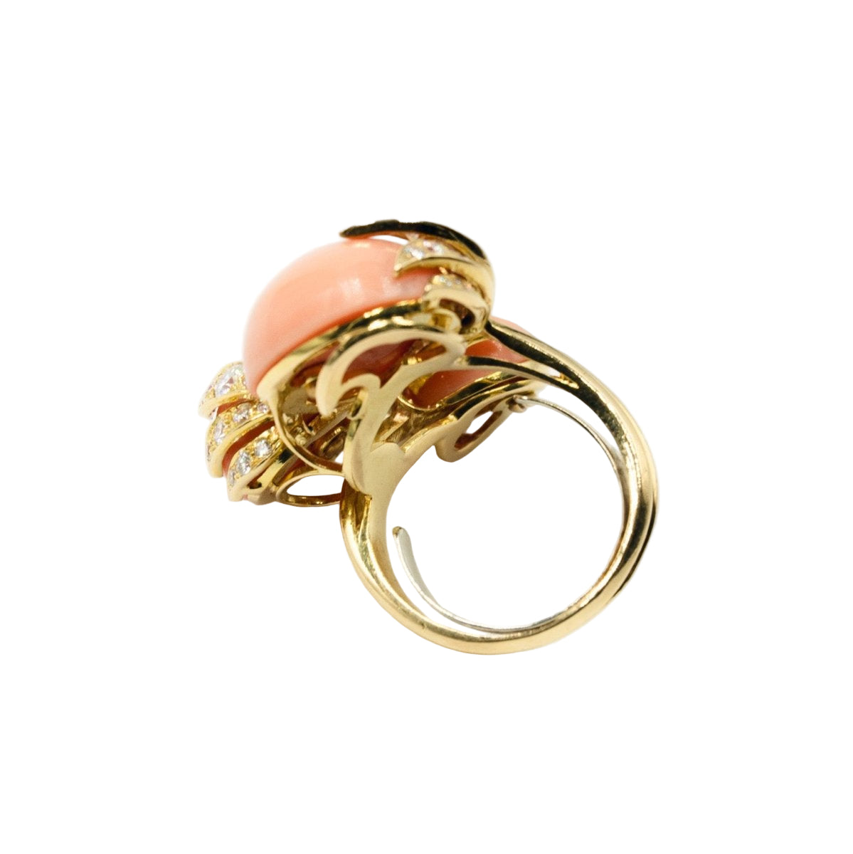 Bague FRED en or jaune, corail et diamants - Castafiore