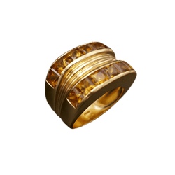 Bague FRED en or jaune et citrines - Castafiore