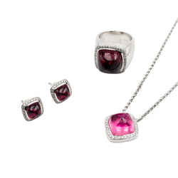 Bague FRED "Pain de sucre" en or blanc, tourmaline rose et diamants - Castafiore
