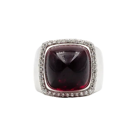Bague FRED "Pain de sucre" en or blanc, tourmaline rose et diamants - Castafiore