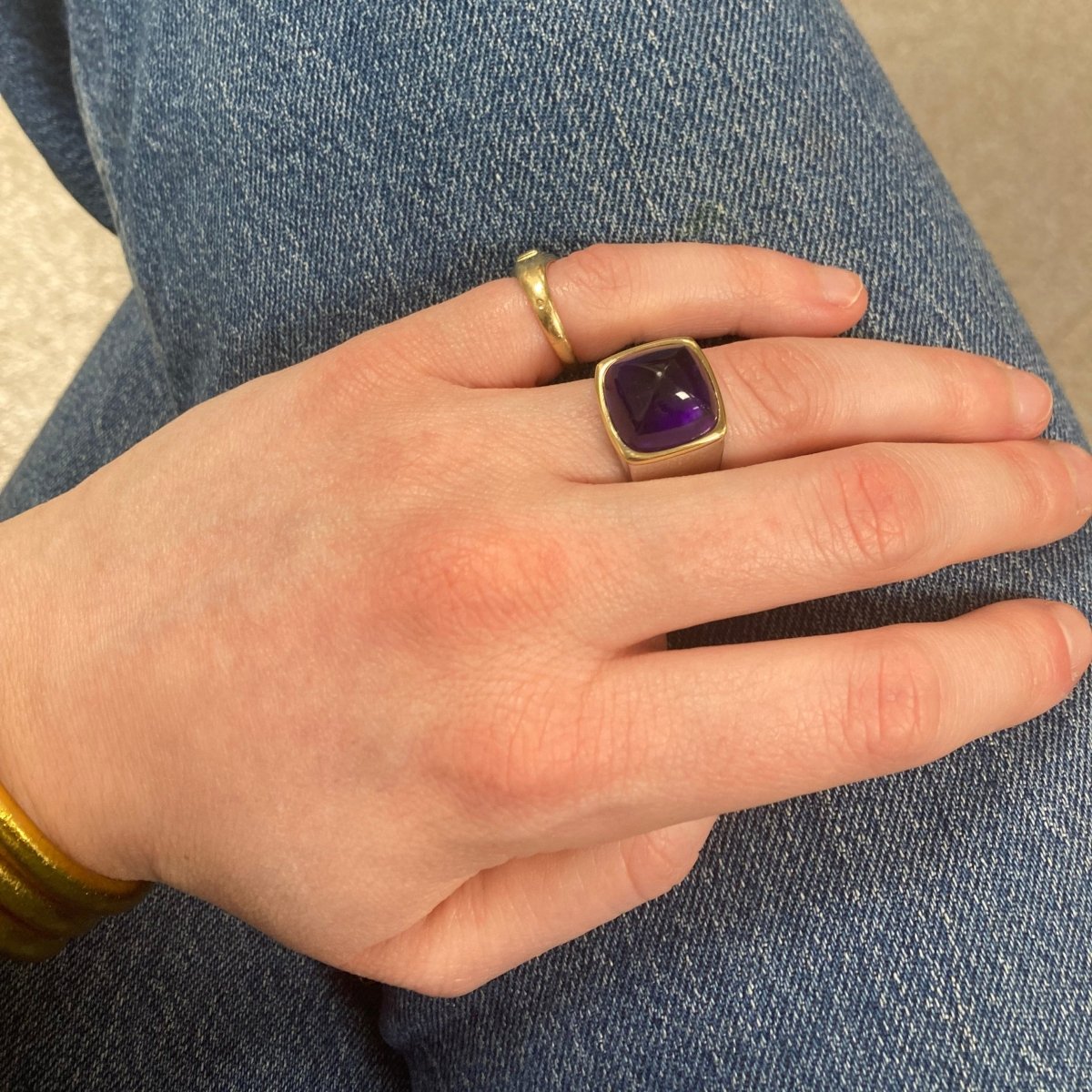 Bague FRED "Pain de sucre" en or jaune, or blanc et améthyste - Castafiore