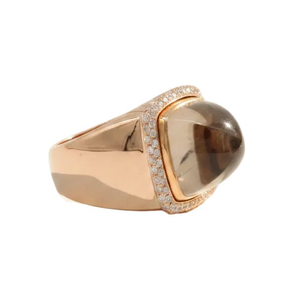 Bague FRED "Pain de sucre" en or rose, quartz et diamants - Castafiore