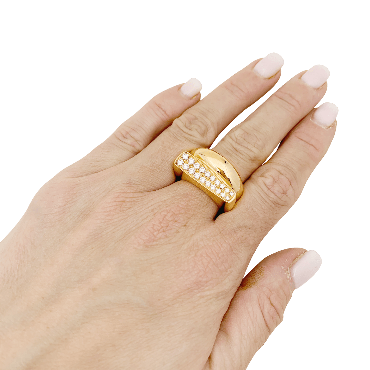 Bague Fred, "Success" or rose, diamants. - Castafiore