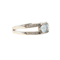 Bague GEMMYO "Cassandra" en or blanc, aigue-marine et diamants - Castafiore