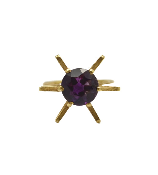 Bague Géométrique en Or - Améthyste - Castafiore
