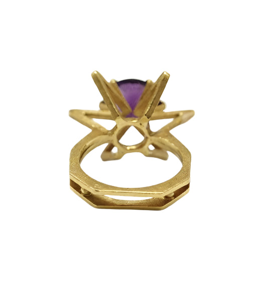 Bague Géométrique en Or - Améthyste - Castafiore