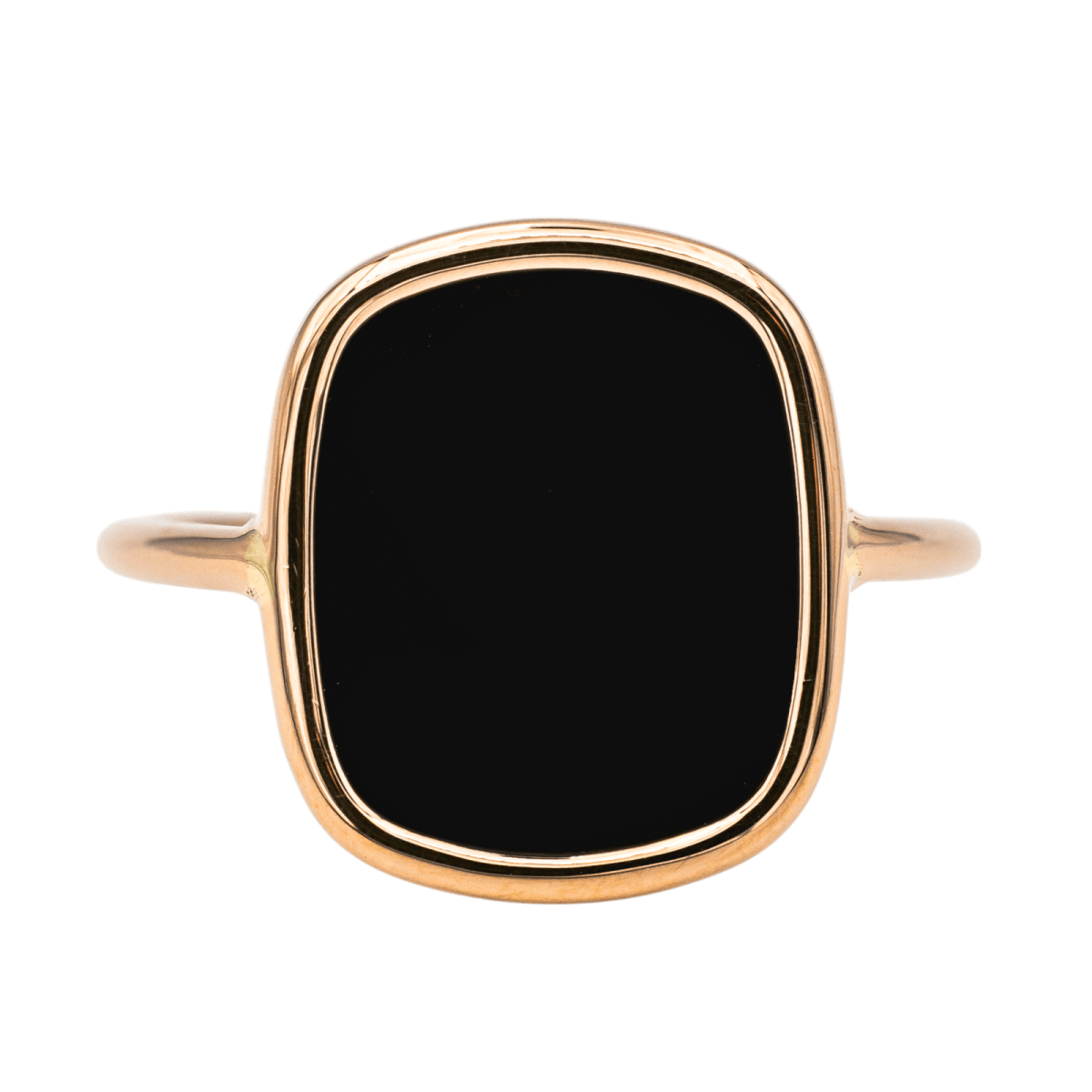 Bague GINETTE NY "Antique Ring" en or rose et onyx - Castafiore
