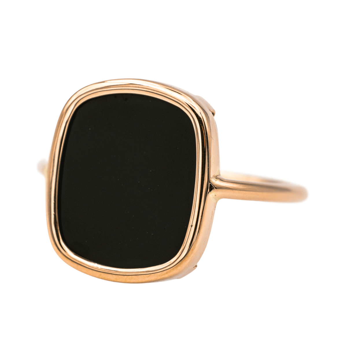Bague GINETTE NY "Antique Ring" en or rose et onyx - Castafiore
